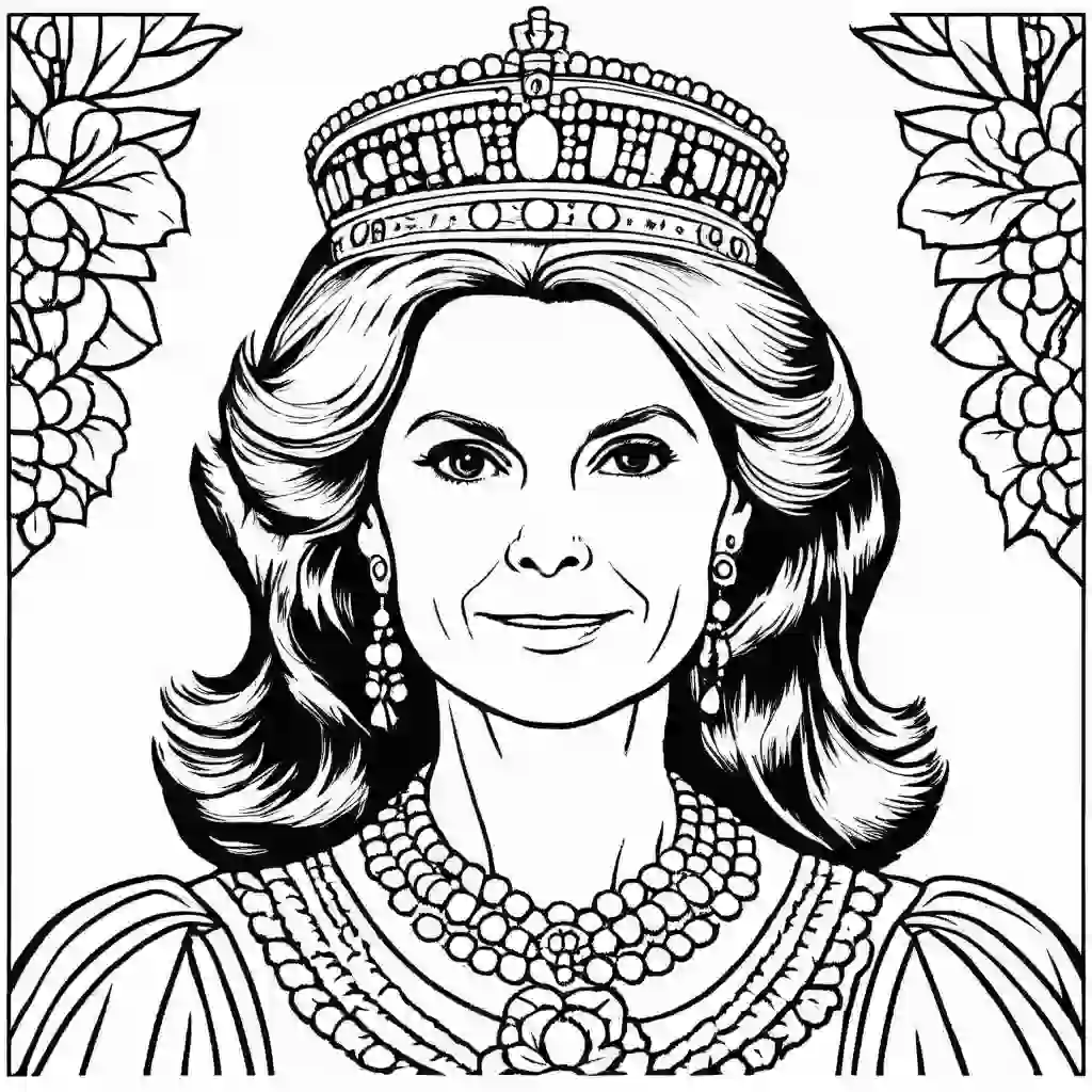 Queen Silvia of Sweden coloring pages